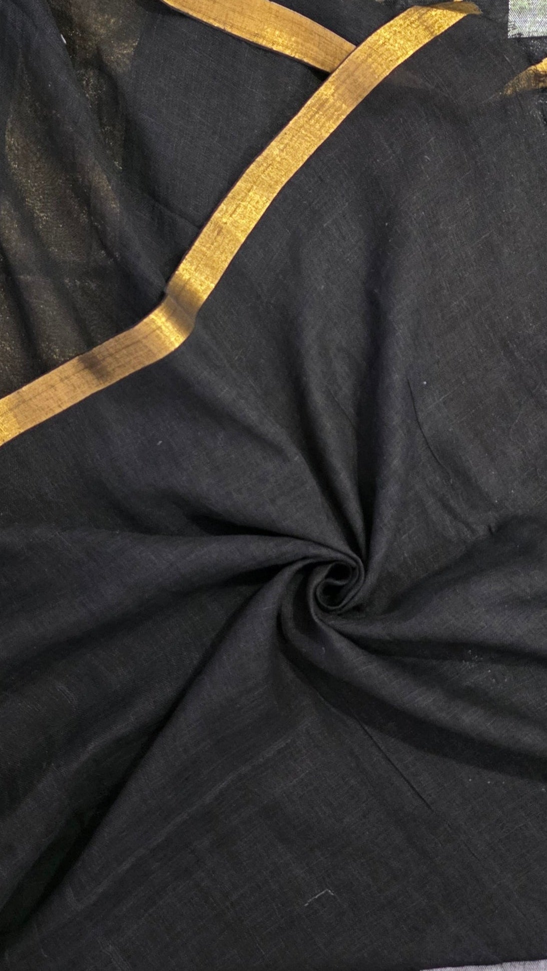 Black | Gold | Silver Zari Linen Saree