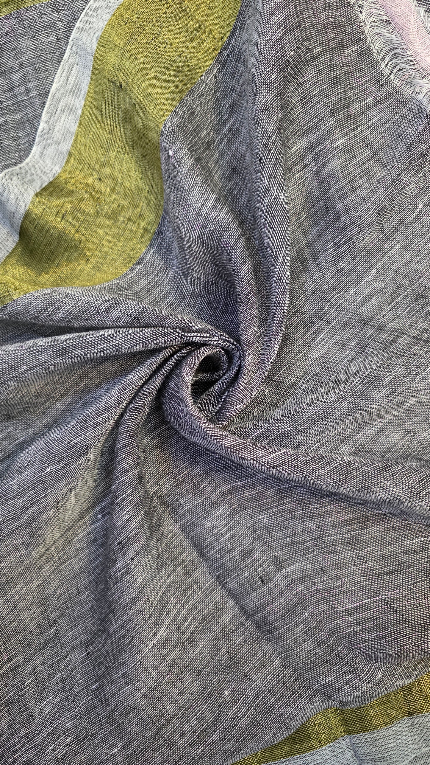 Grey Pure Linen tissue Paithani Saree