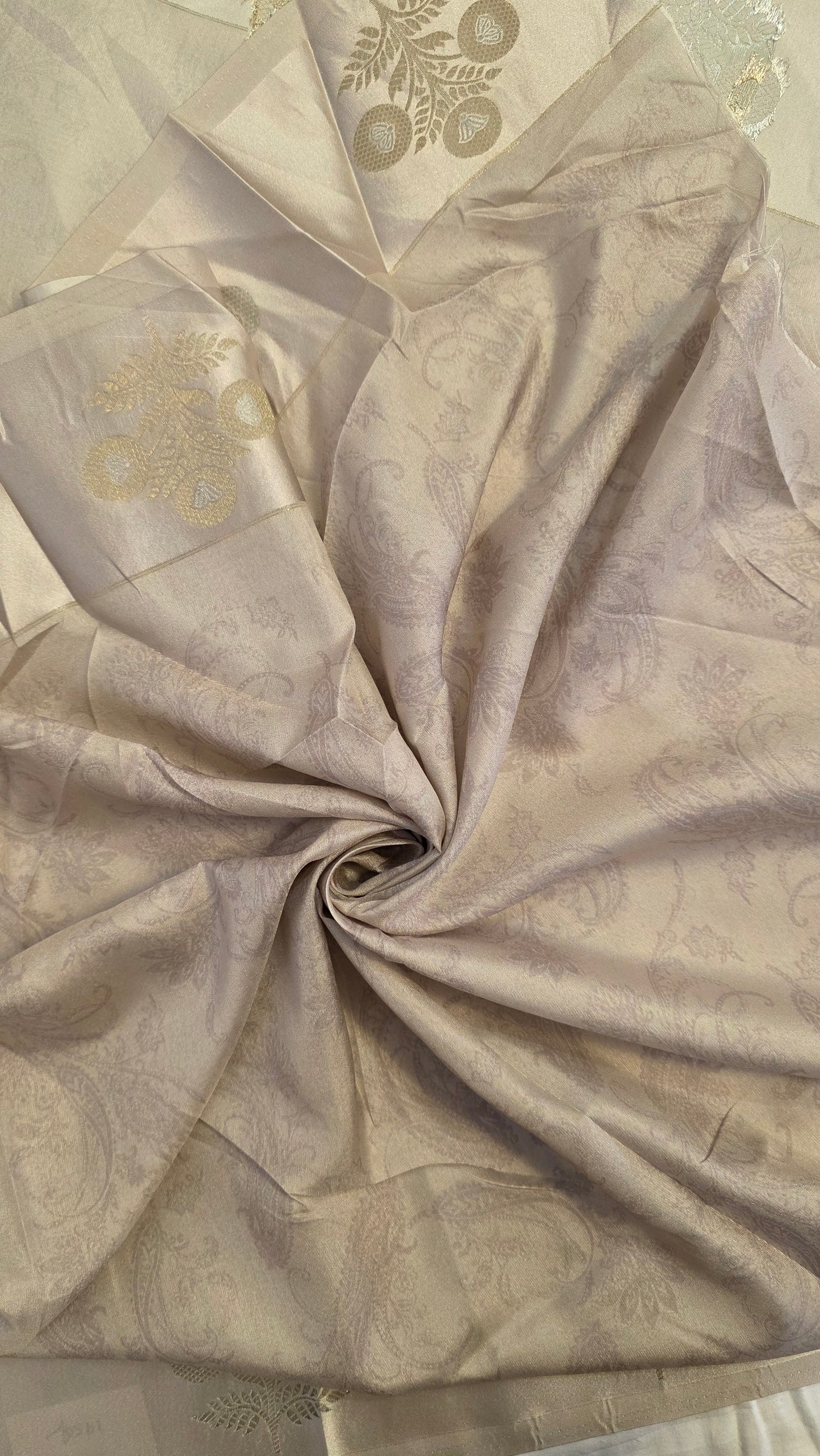 Ivory Semi Modal floral print saree