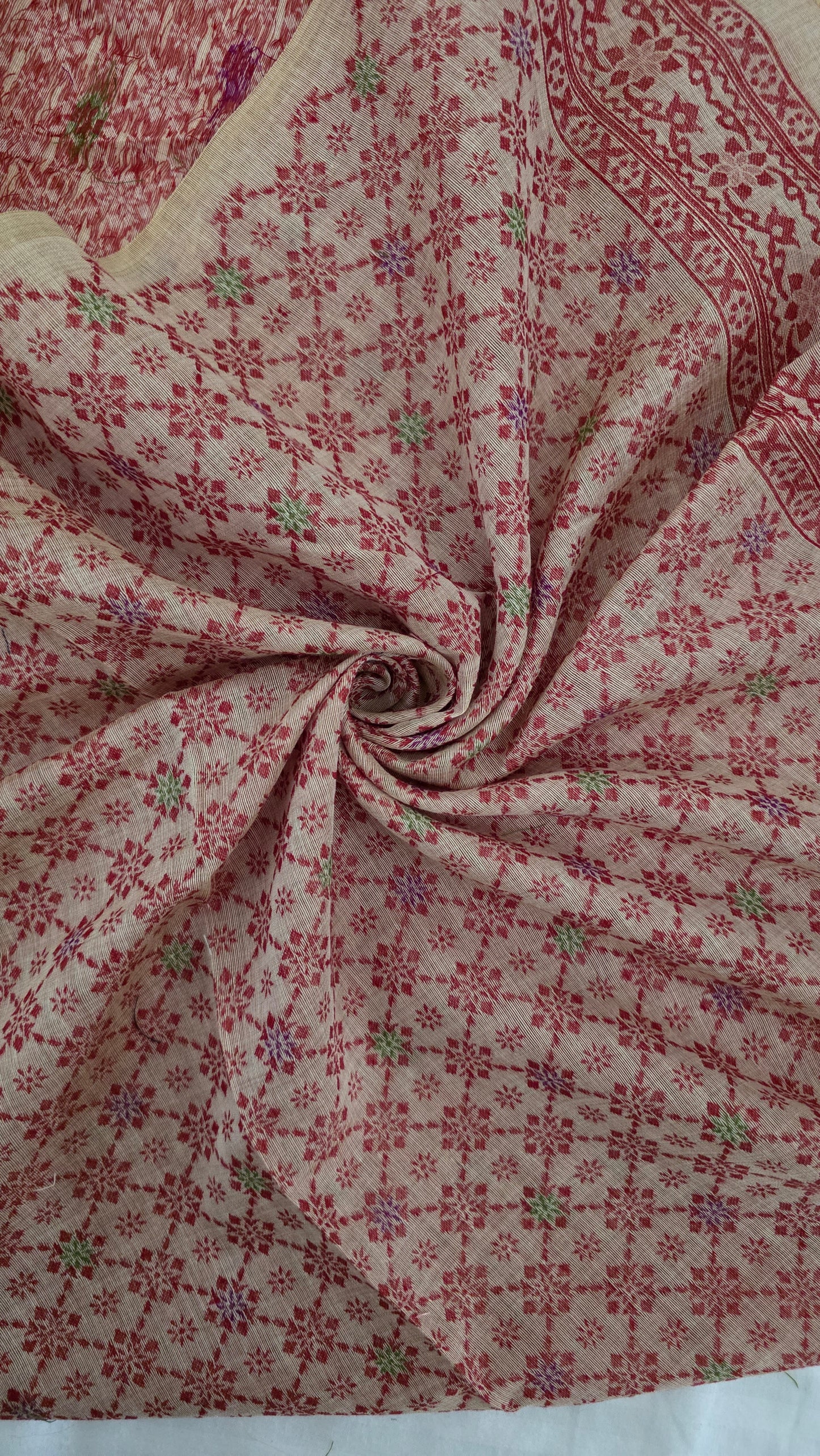 Yellow Pichwai Munga Silk Jamdani