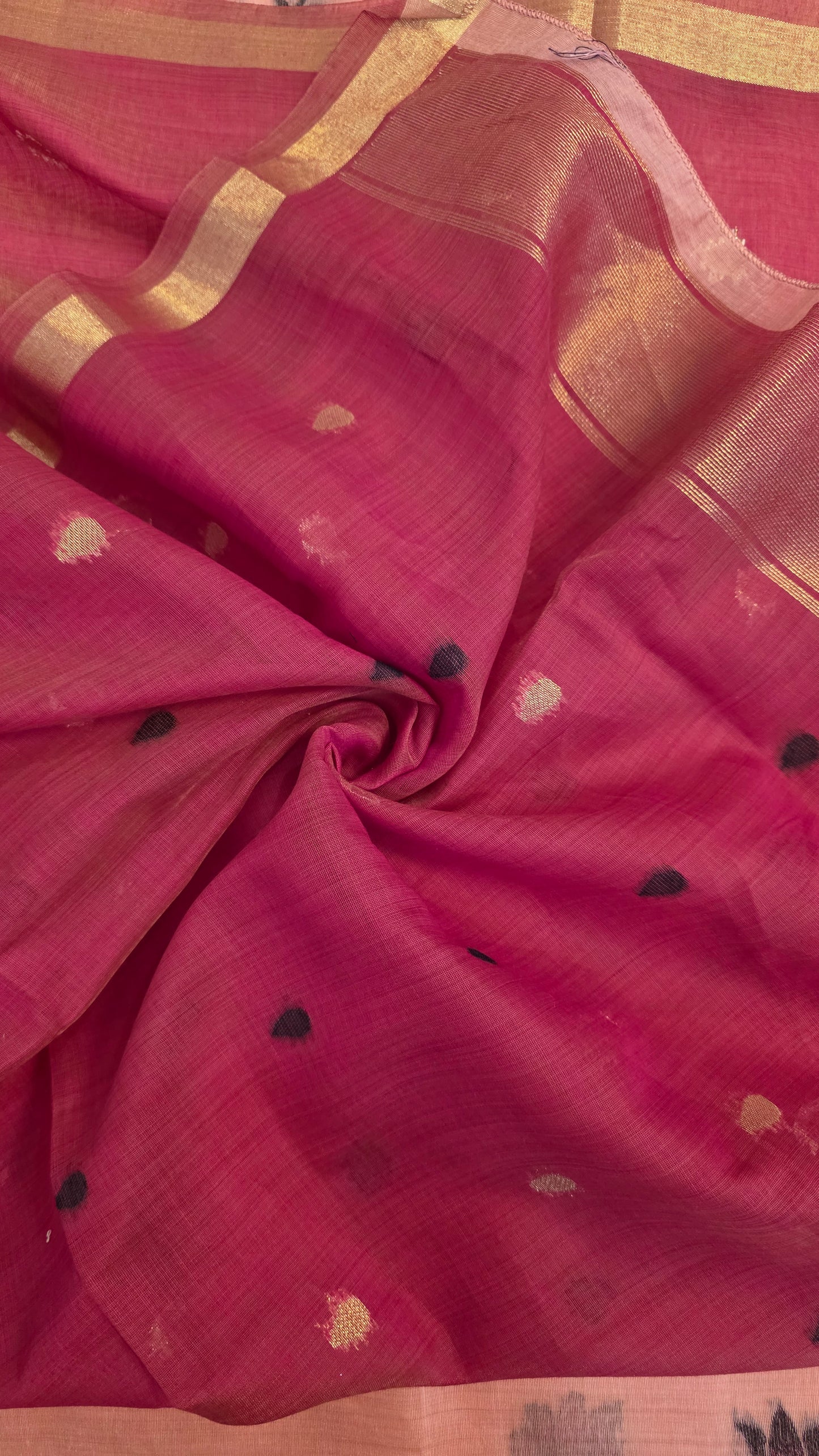 Pink Pichwai Munga Silk Jamdani