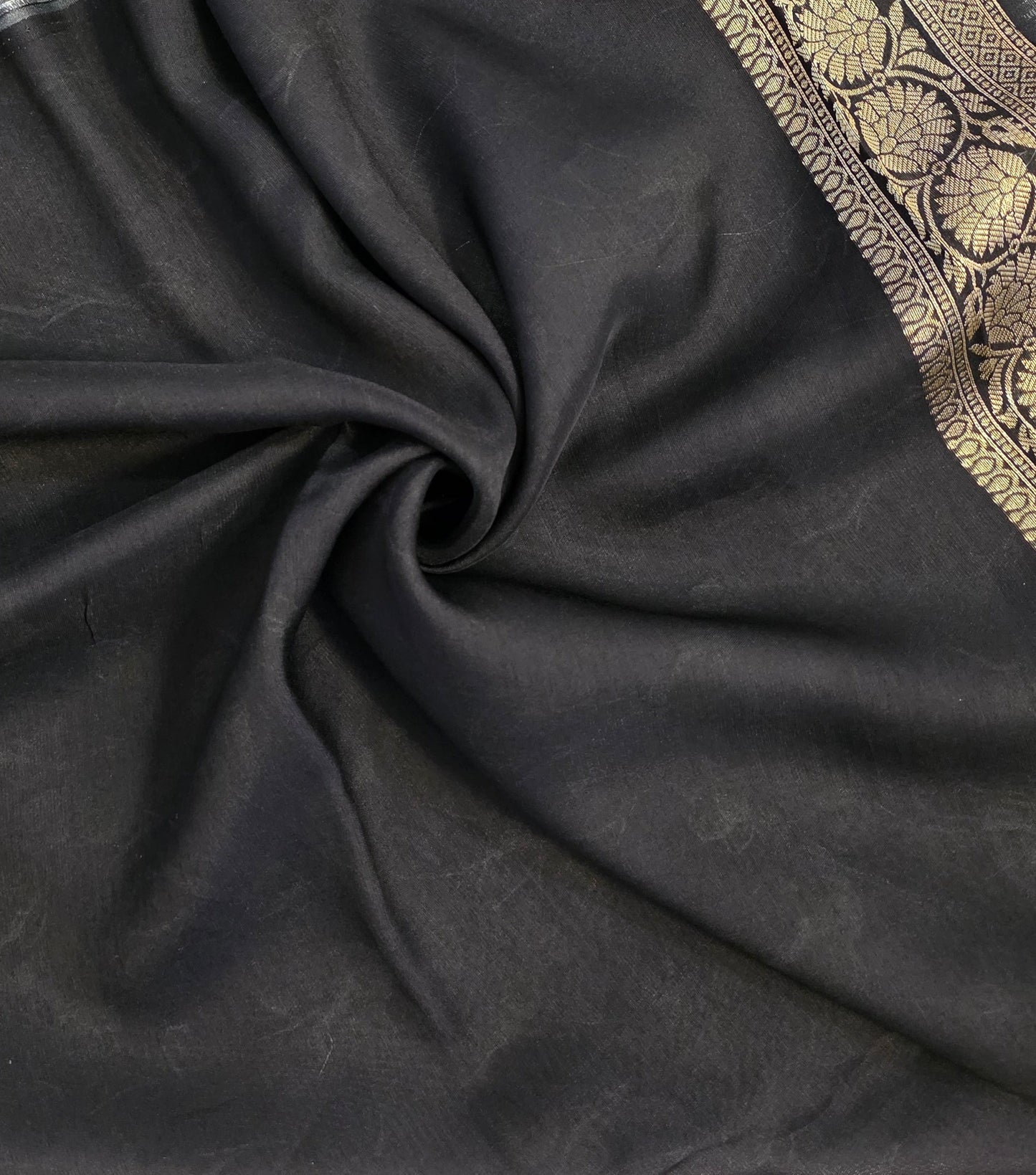 Black Tussar silk with Banarasi Pallu