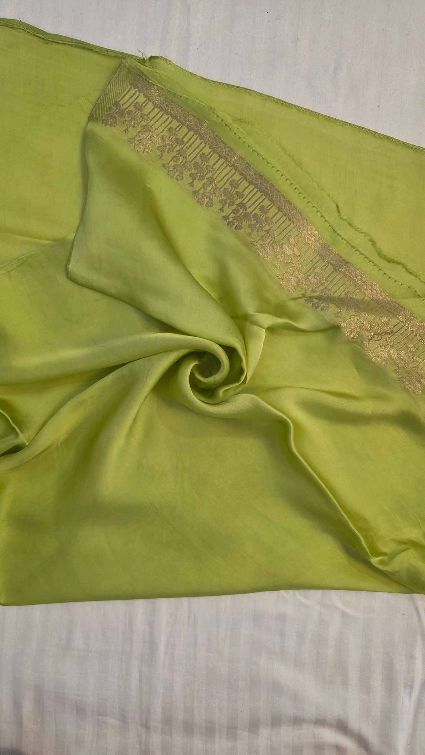 Shaded Blue/ Green Satin Silk Saree