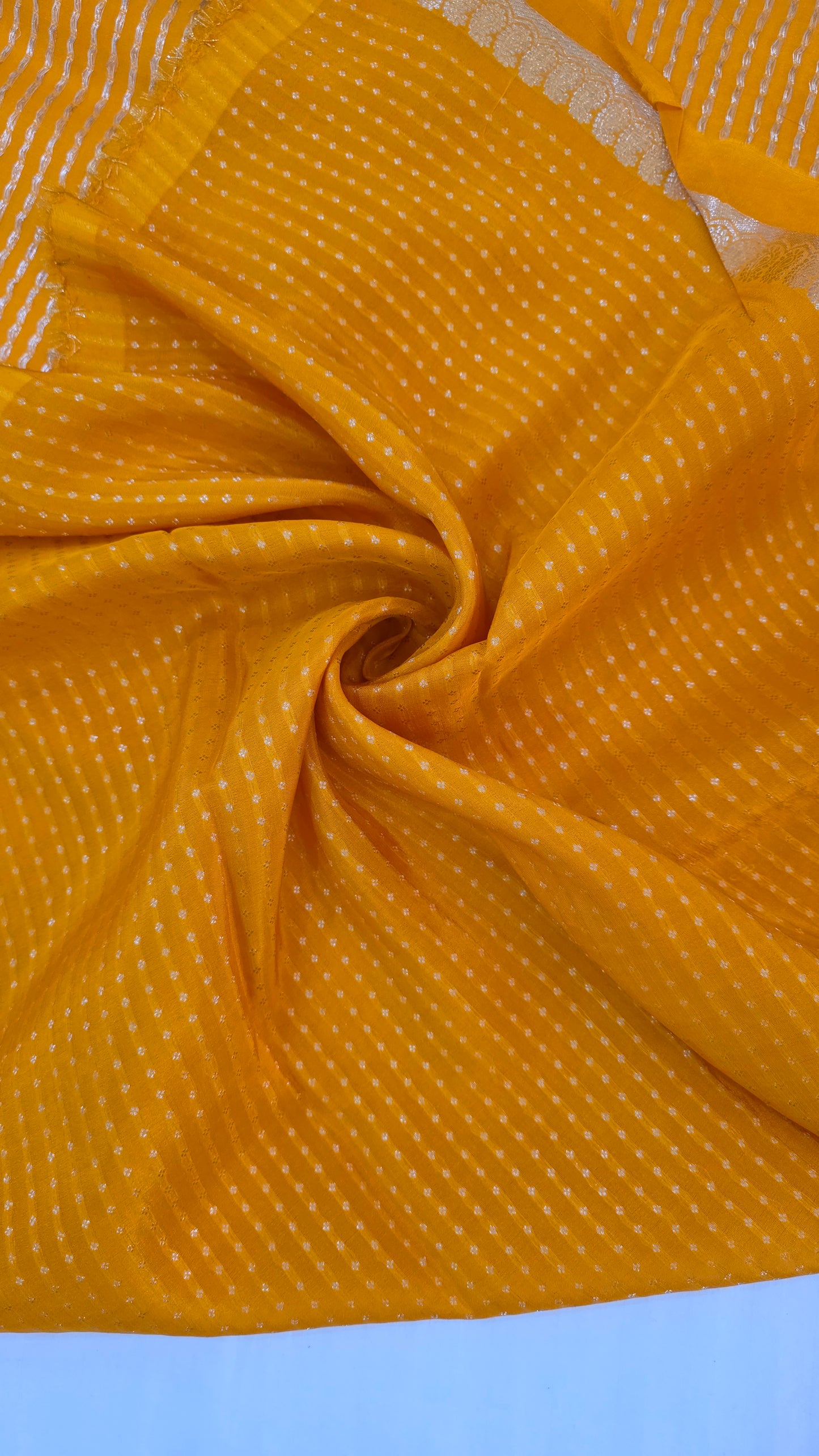 Yellow plain Mysore crepe Silk