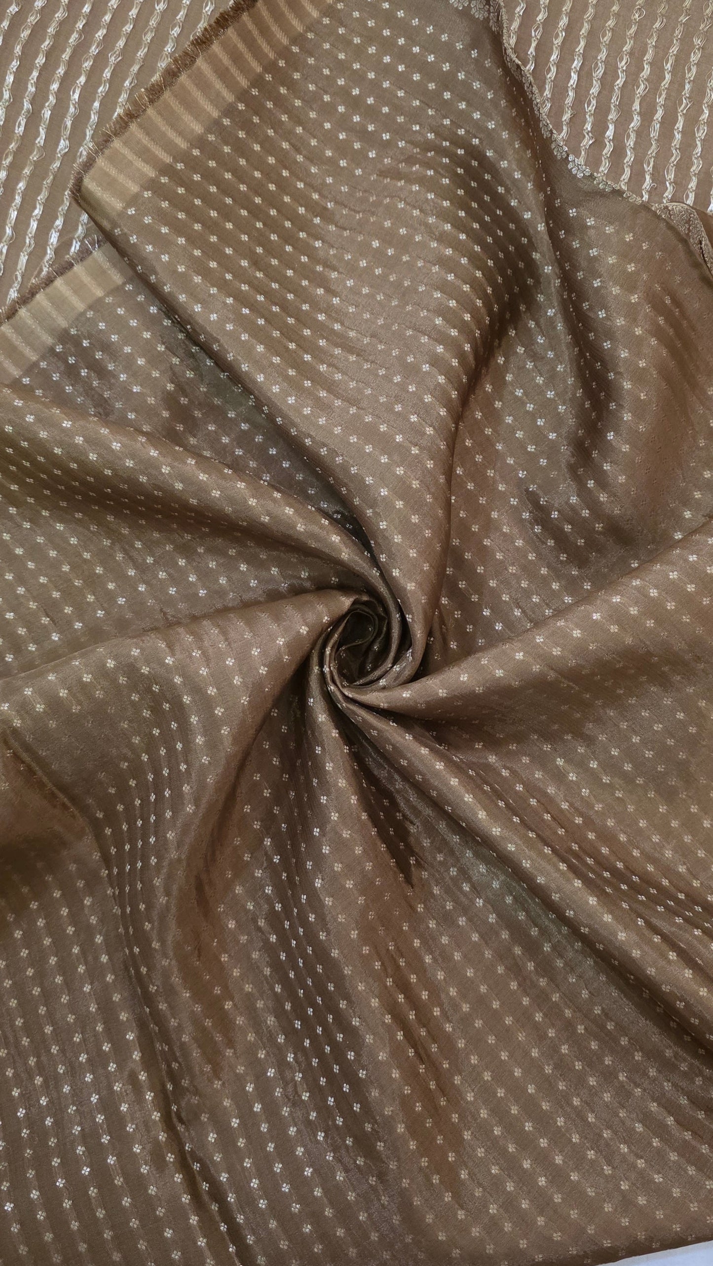 Brown Semi Mysore crepe Silk