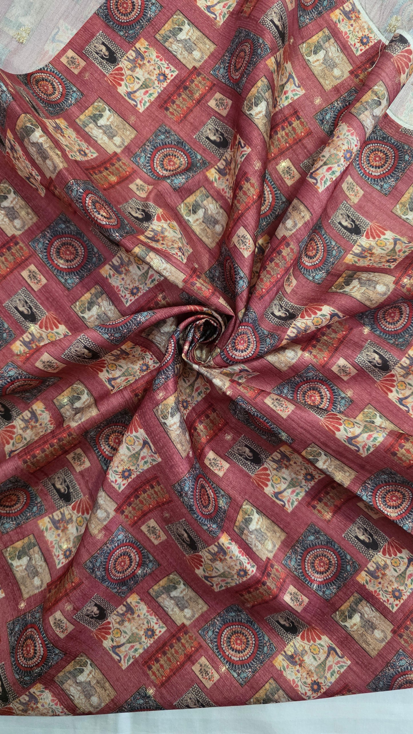 Onion Pink Figure Semi Tussar Silk Saree