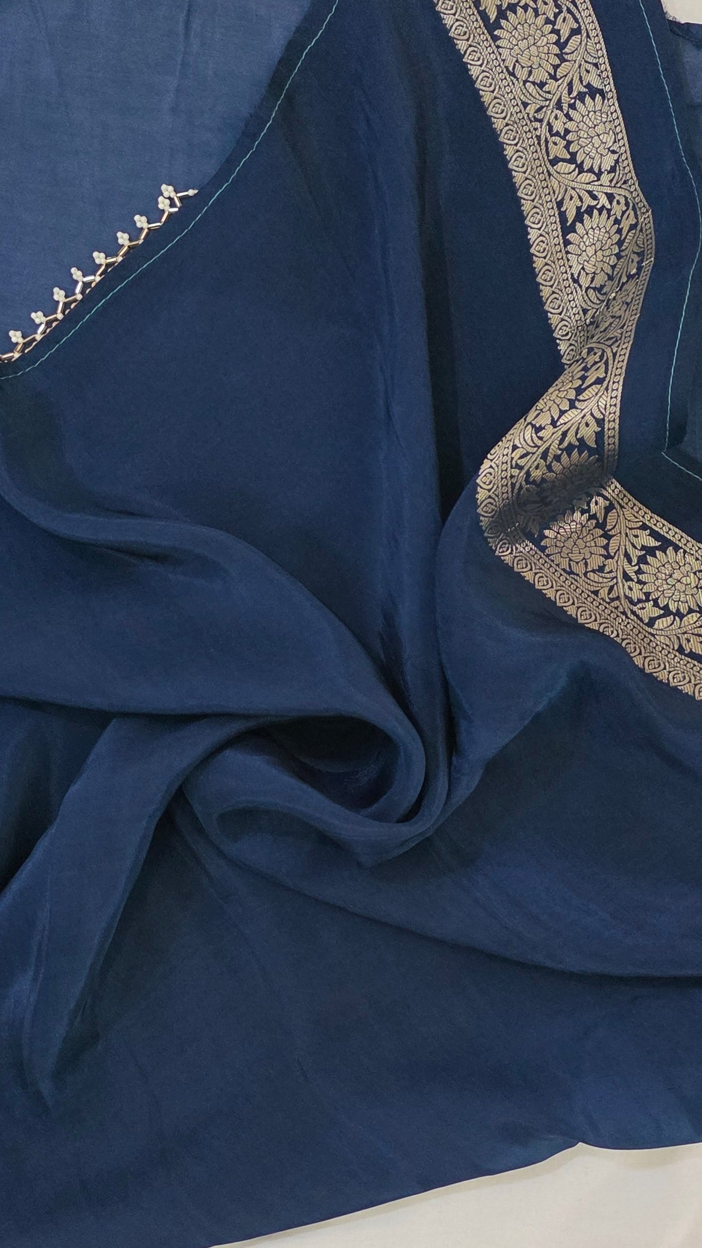 Blue Semi Mysore Silk Saree