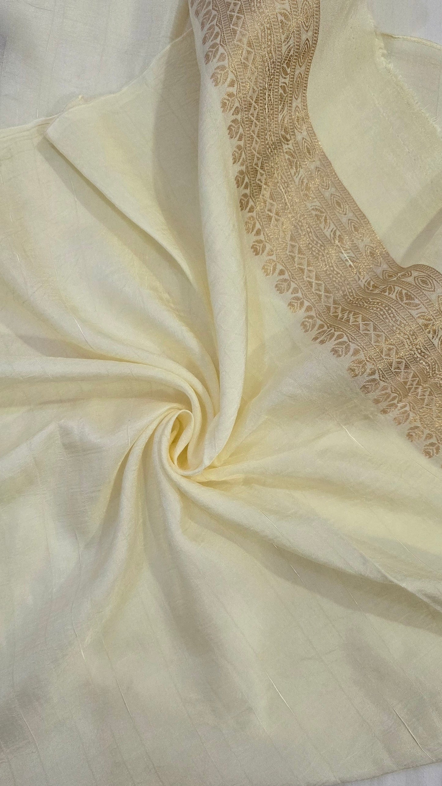 Wine with Ivory contrast Banarasi Silk Saree