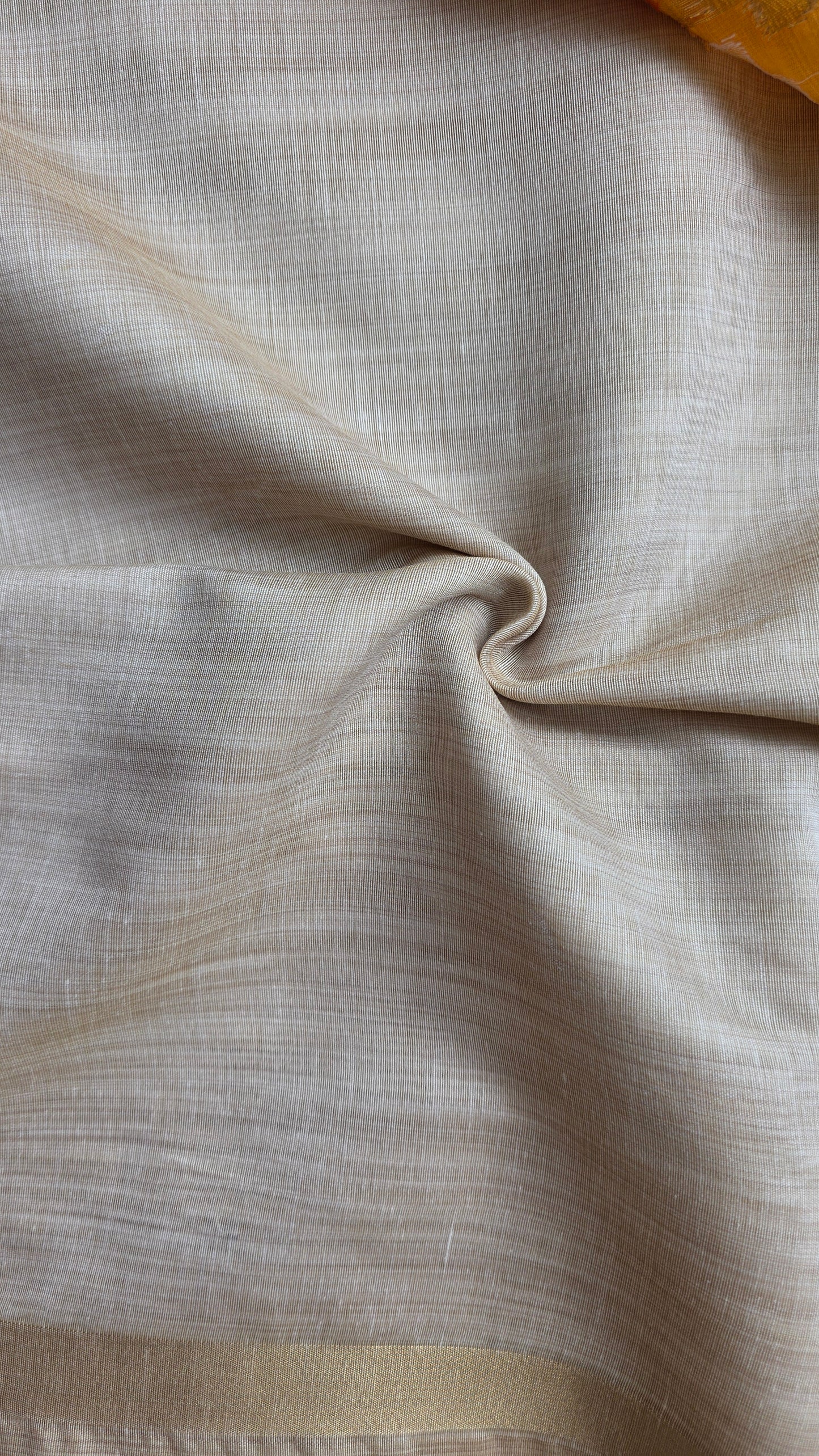Mohini Orange/off-white Cotton Silk Jamdani Saree