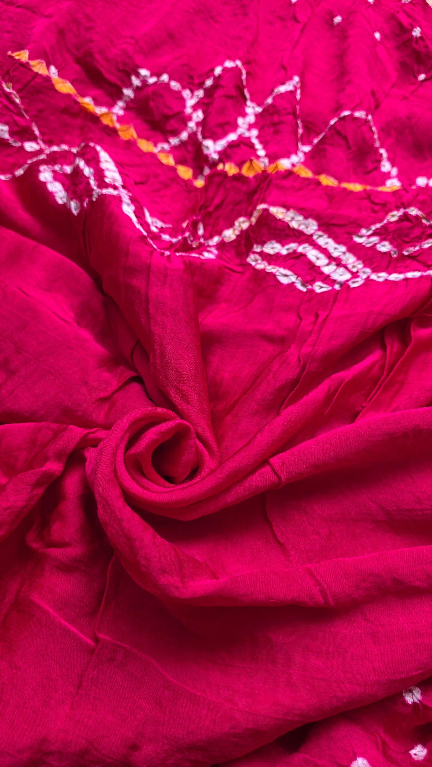 Boond|Pink Bandhej with Rasmandal Pallu