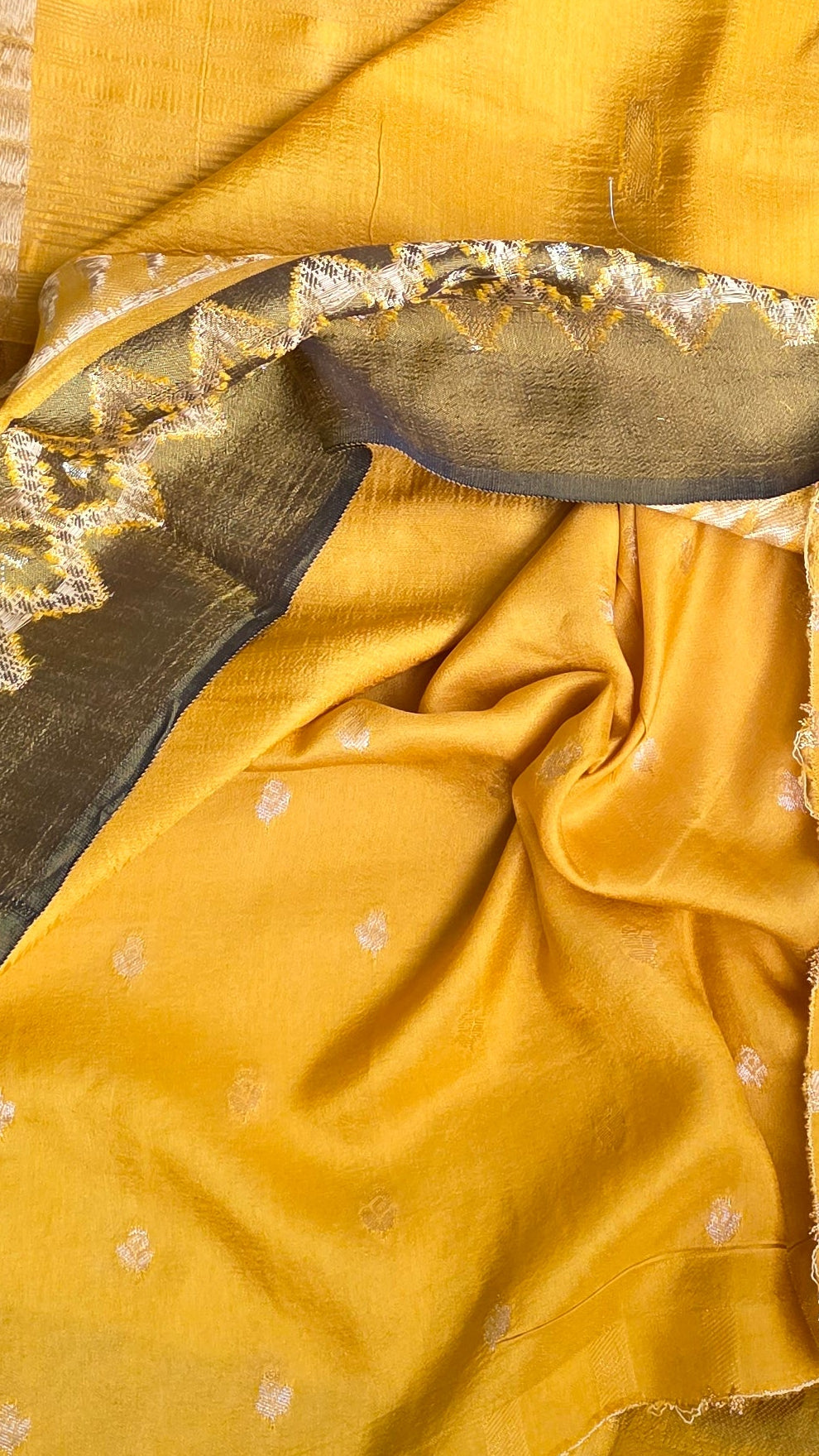 Haldi Yellow Banarasi border|Silk Saree