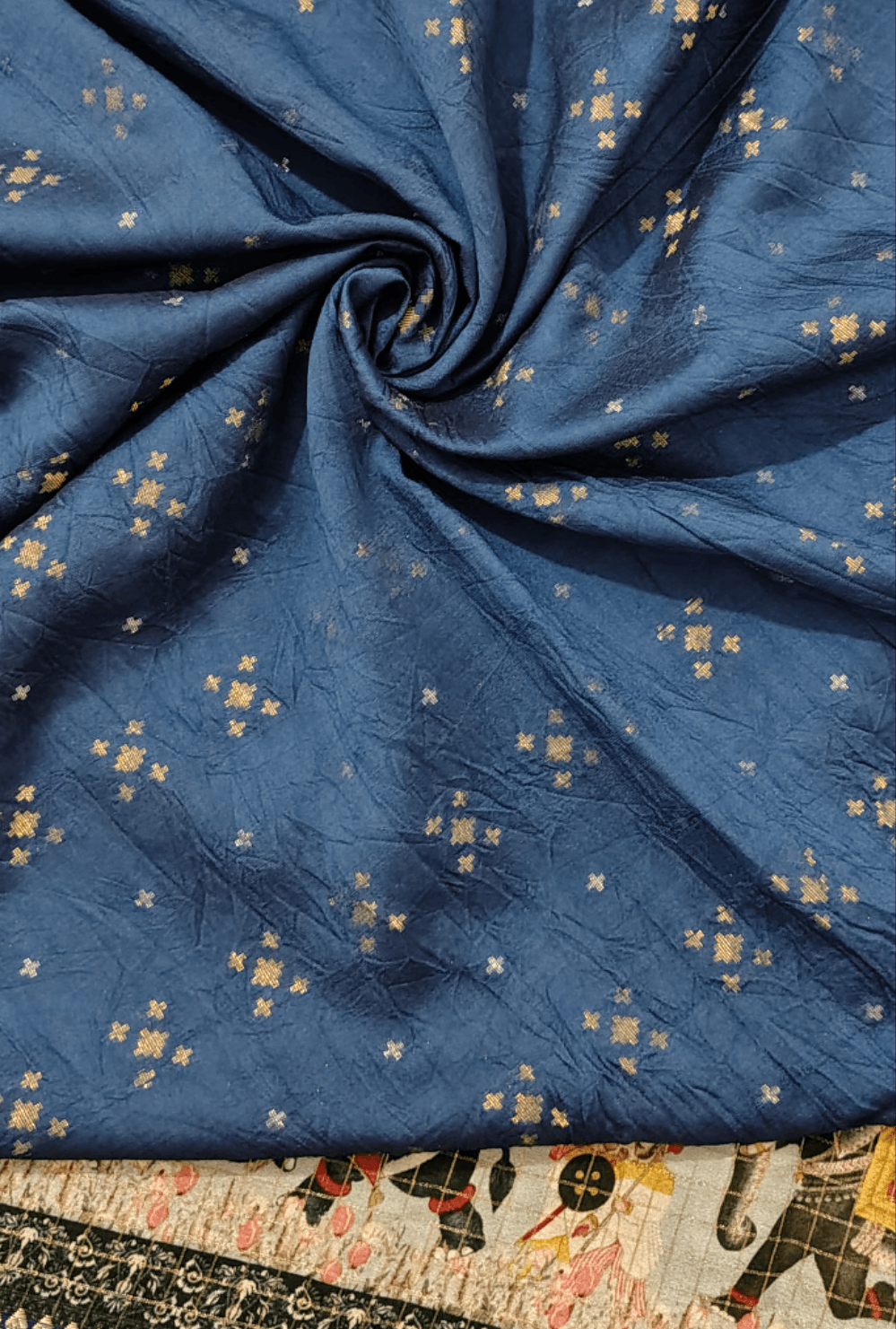 SOFT DOLA silk saree - DEEP BLUE, BLOUSE