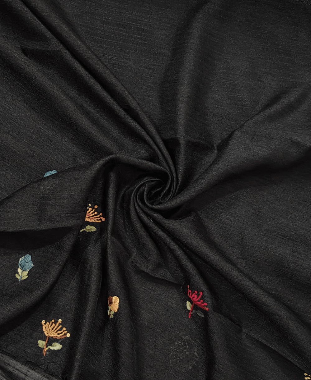 JUTE COTTON SAREE BLACK, BLOUSE VIEW