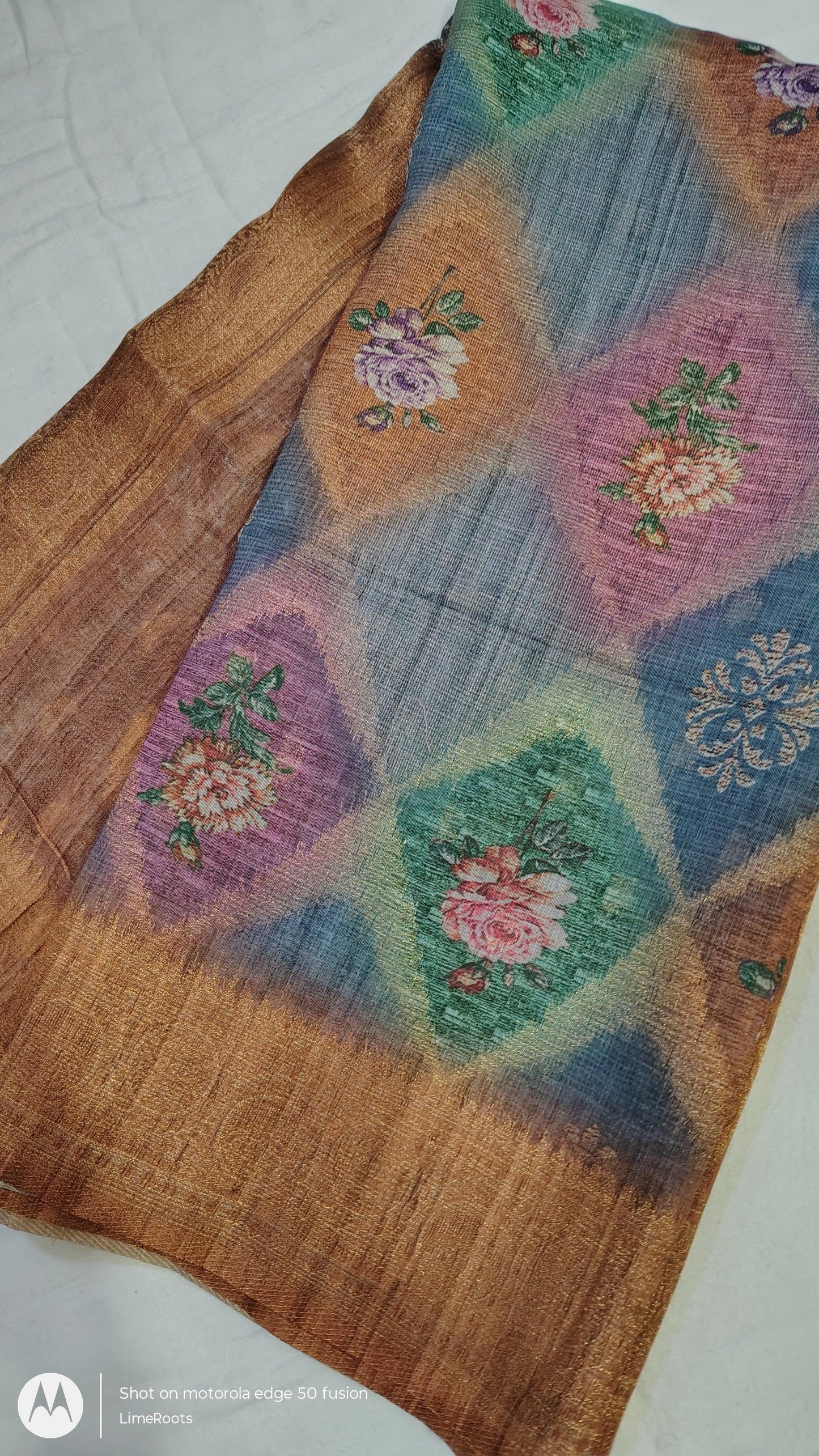 BANARASI SOFT SILK SAREE, FRONT VIEW
