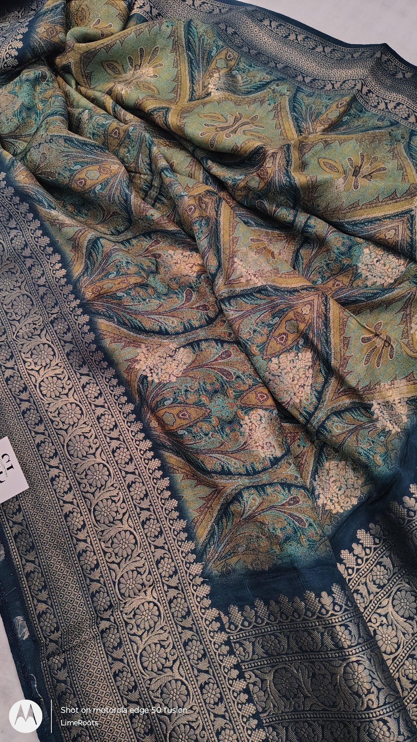 Regalia Soft Silk Saree - Green and Blue , FRONT VIEW 2
