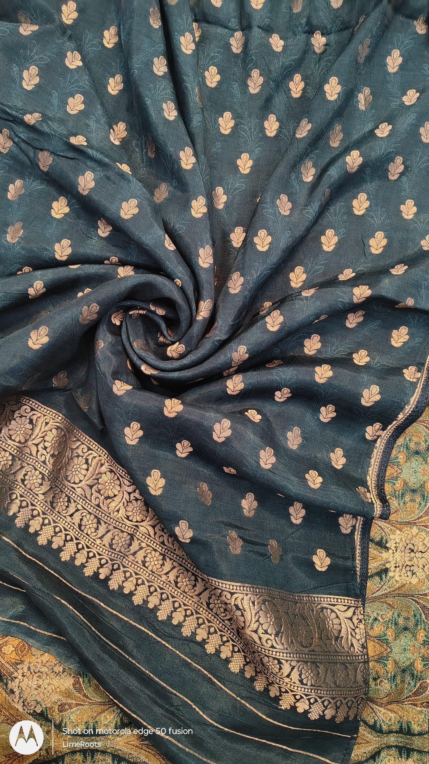 Regalia Soft Silk Saree - Green and Blue , BLOUSE VIEW