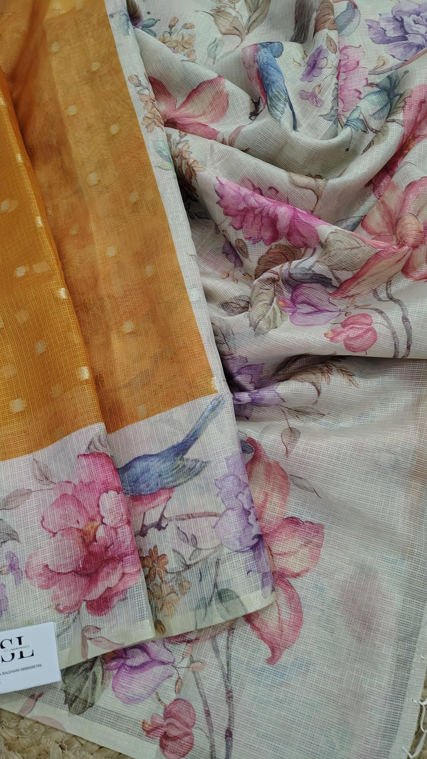 MUSTARD KOTA SILK SAREE - FULL VIEW 4