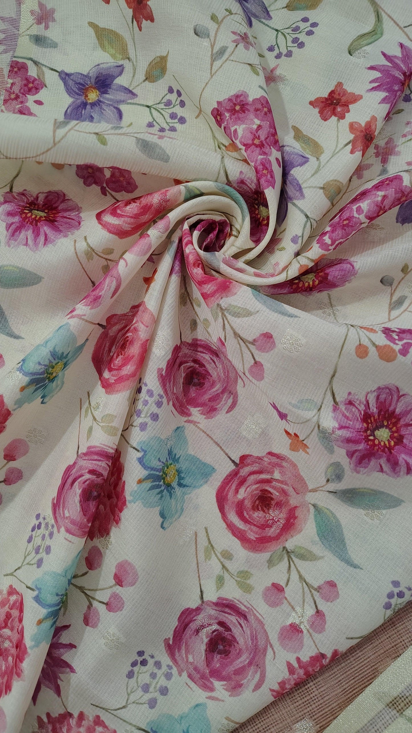 PEACH KOTA SILK SAREE - BLOUSE VIEW