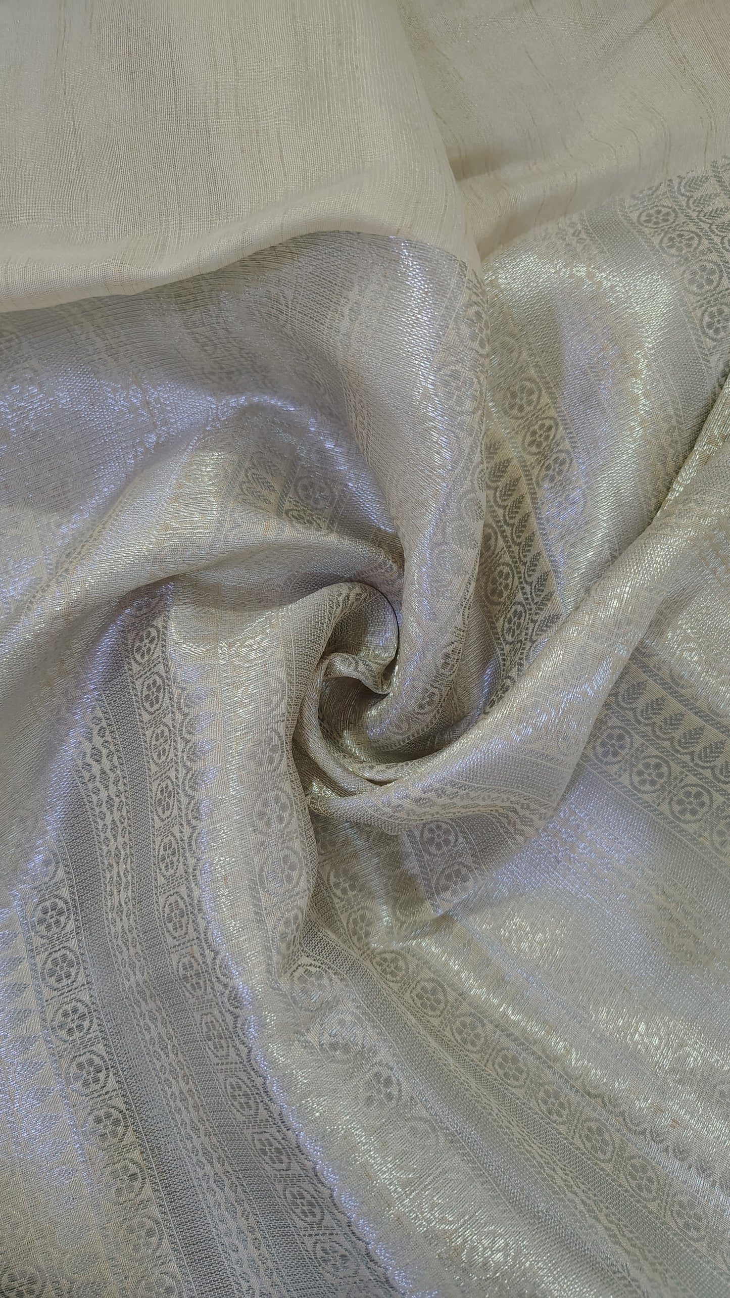 TUSSAR SILK OFF WHITE, BLOUSE VIEW