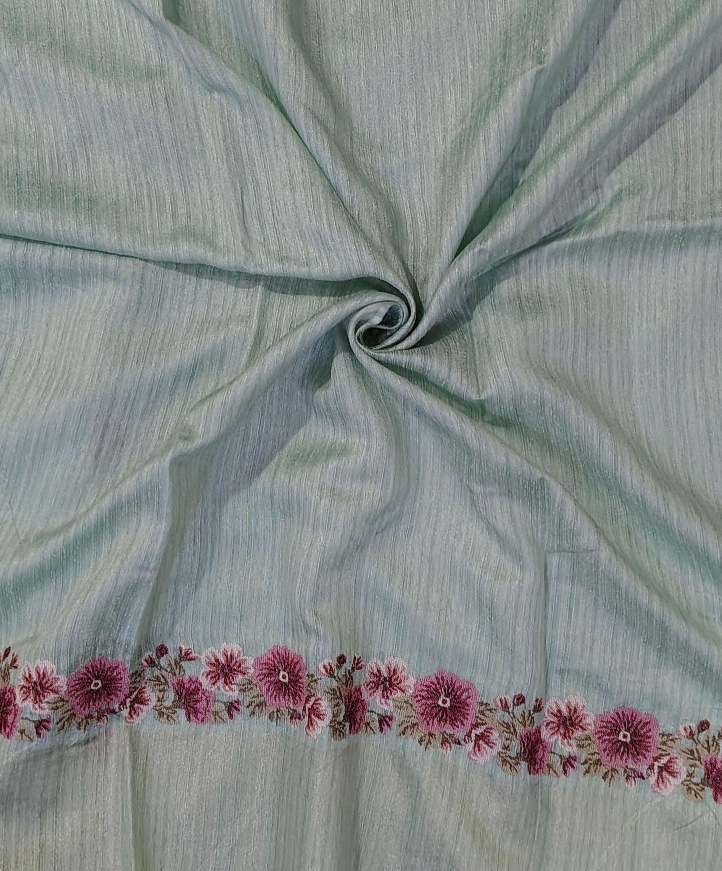 JUTE COTTON SAREE BLUE, BLOUSE VIEW