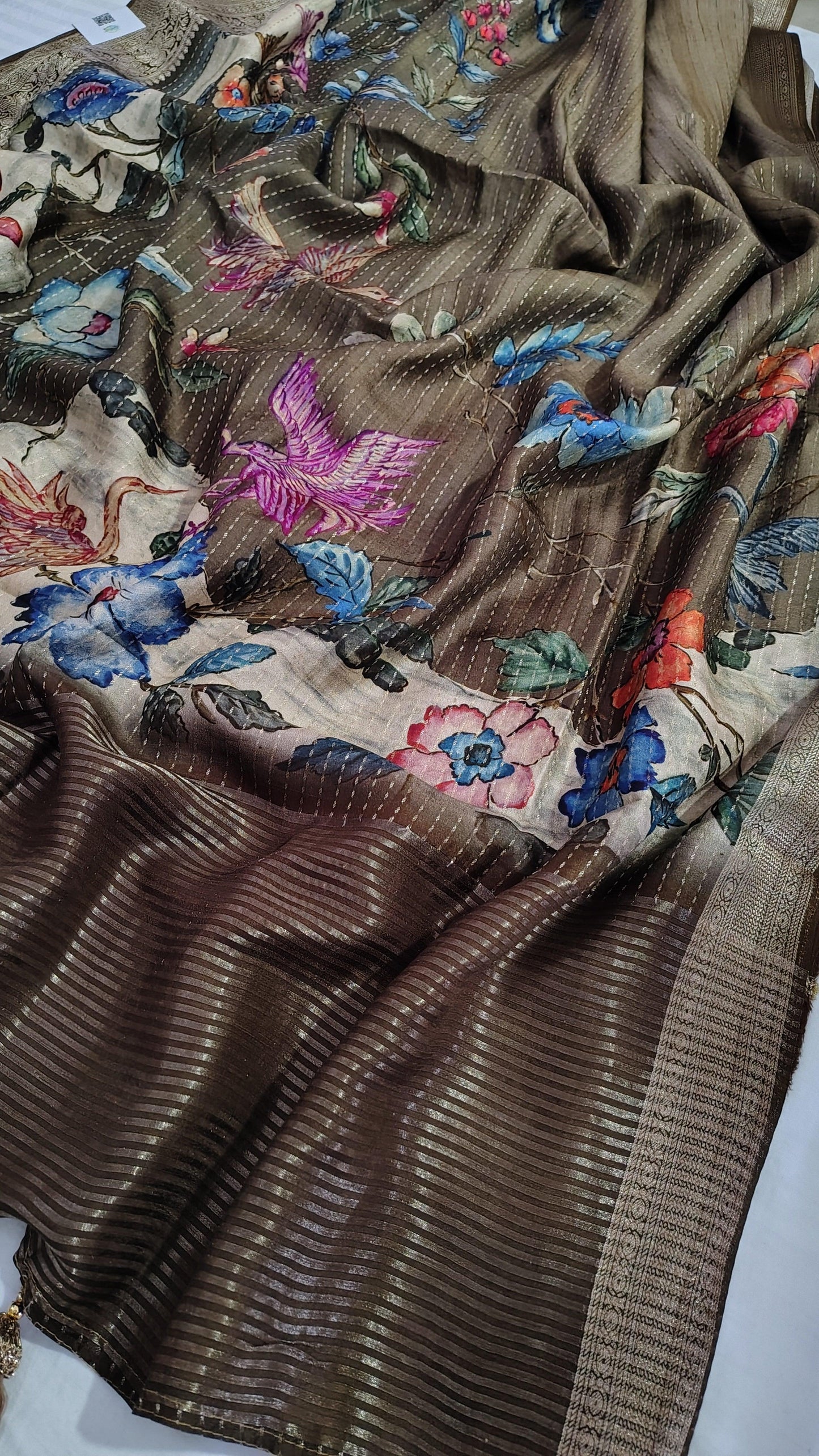 SOFT DOLA silk saree - brown , PALLU View 2