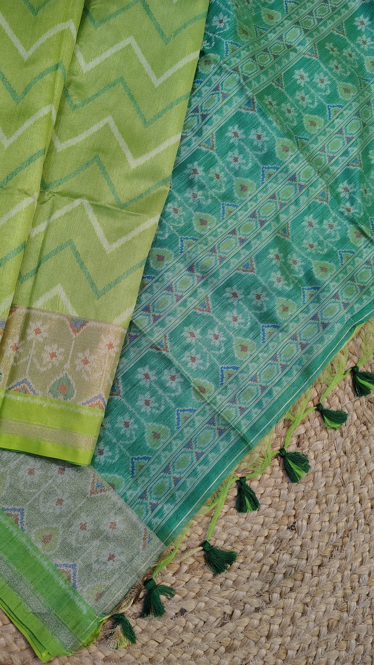 Wedding wear Semi Tussar Silk | Pallu view