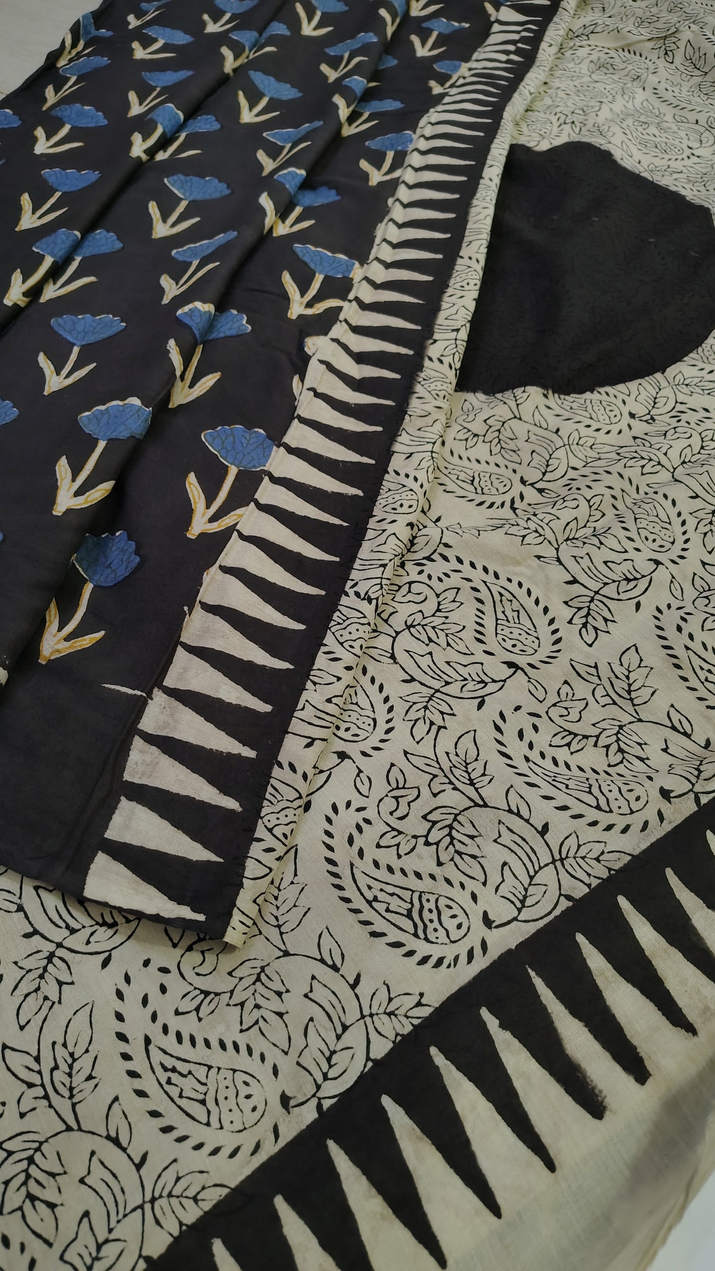 Hand block printed pure organic mul cotton