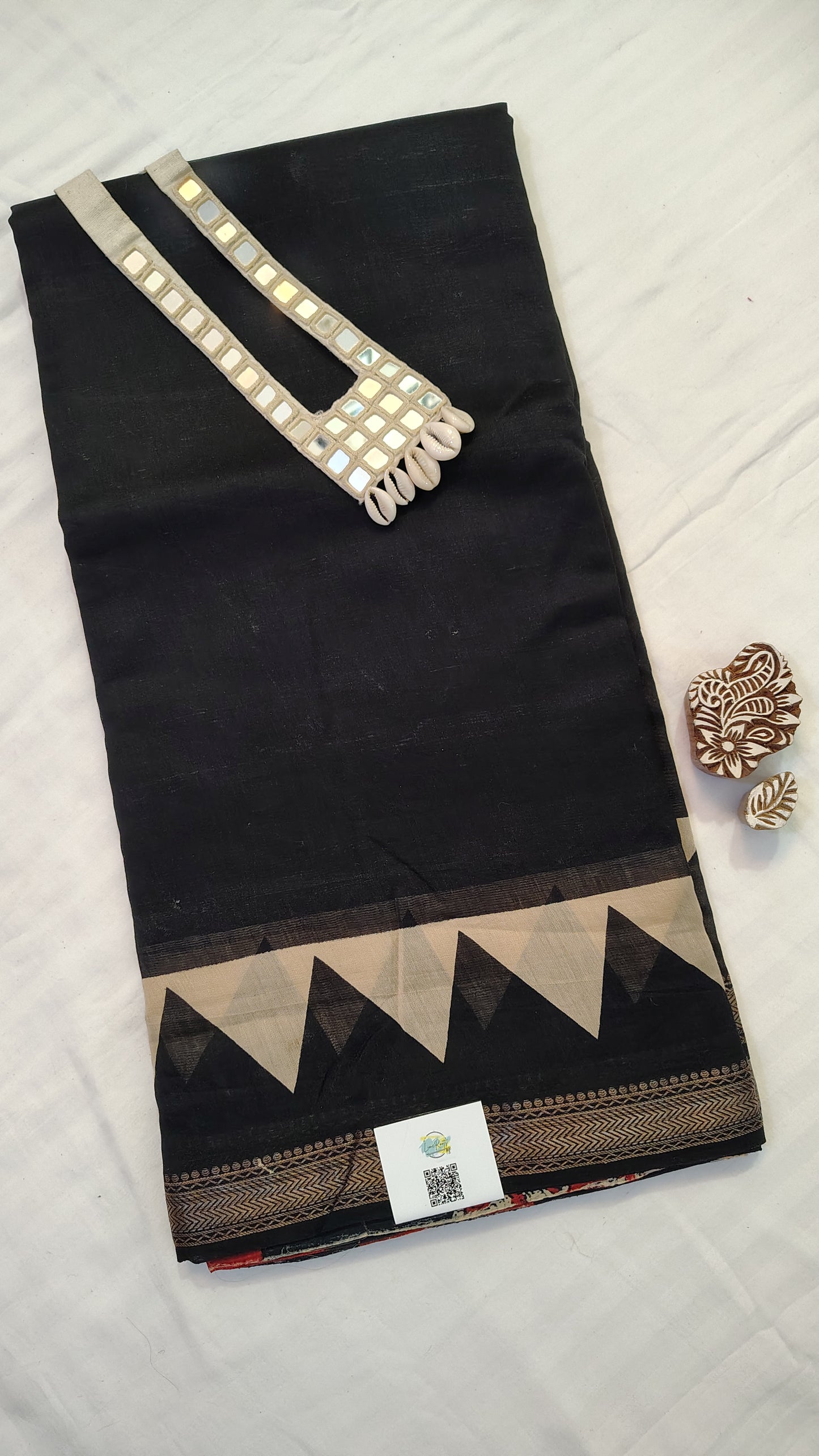 Handblock Printed Maheshwari Silk Saree – Lightweight, Traditional Elegance