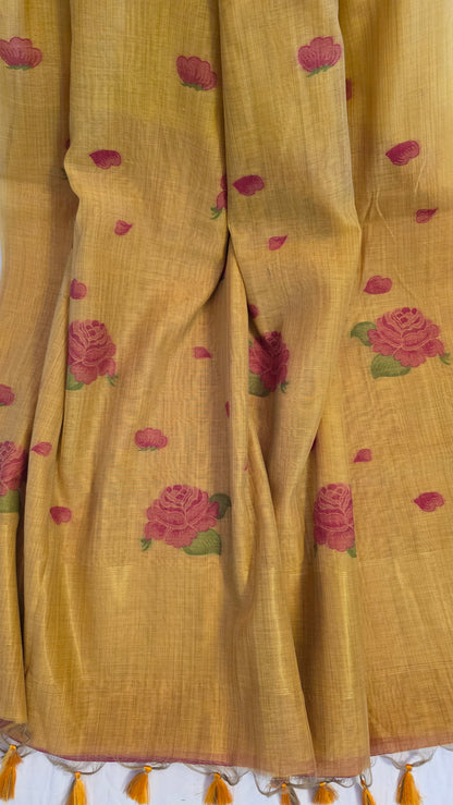 Caramel Munga Silk Jamdani