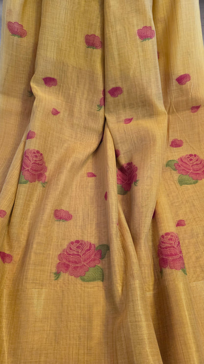 Caramel Munga Silk Jamdani