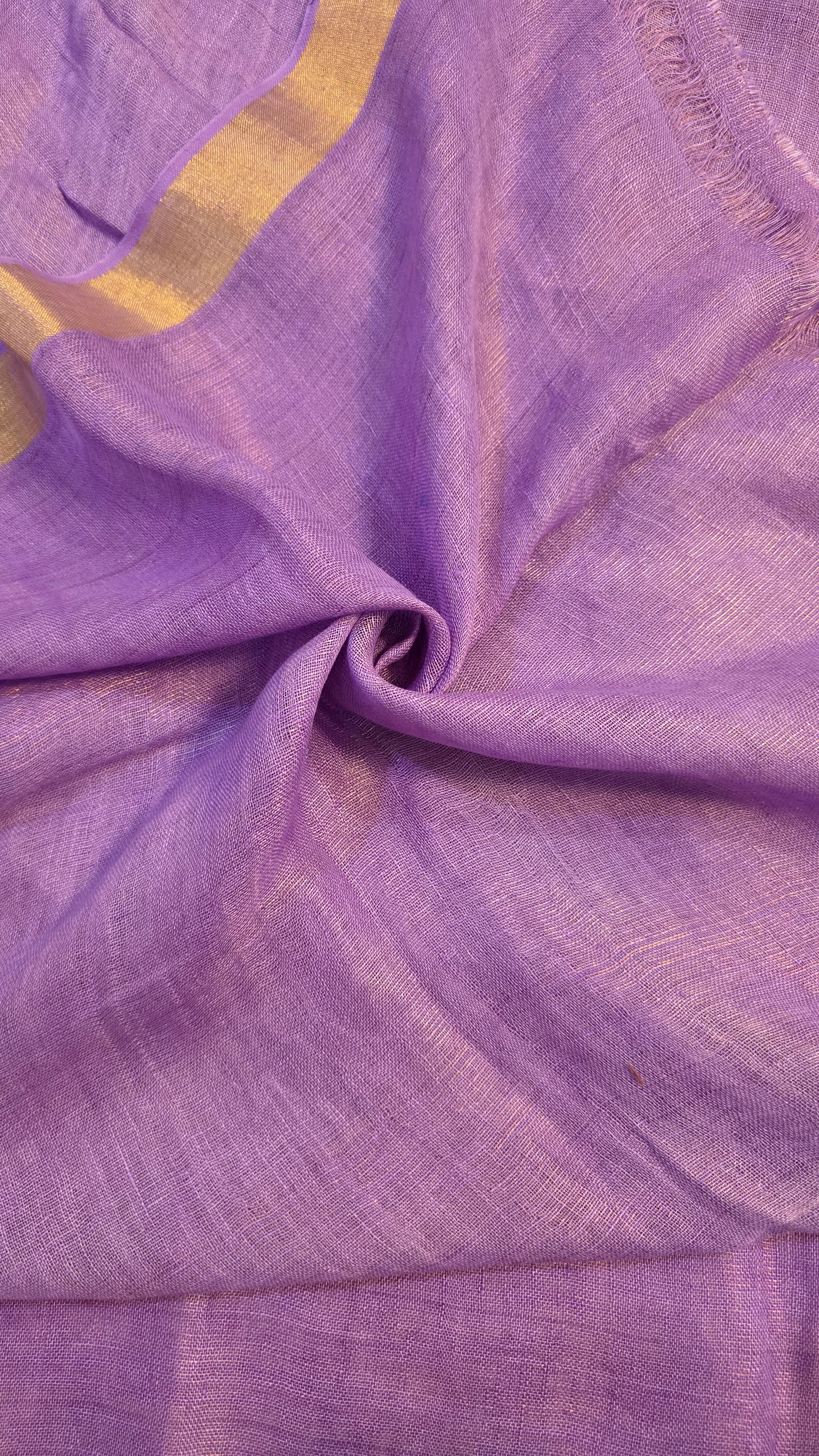 Lavender Pure Linen Tissue Saree