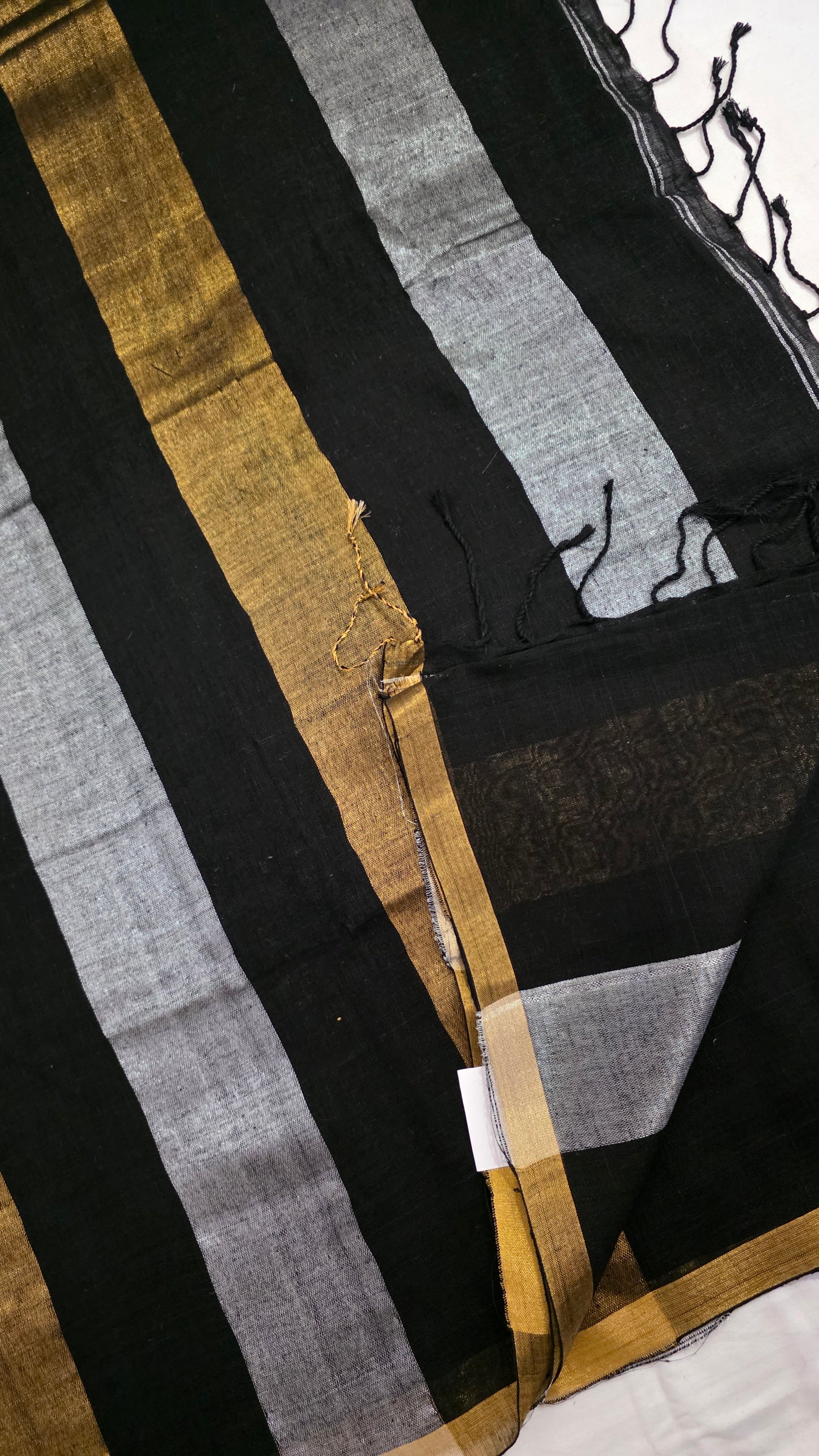 Black | Gold | Silver Zari Linen Saree