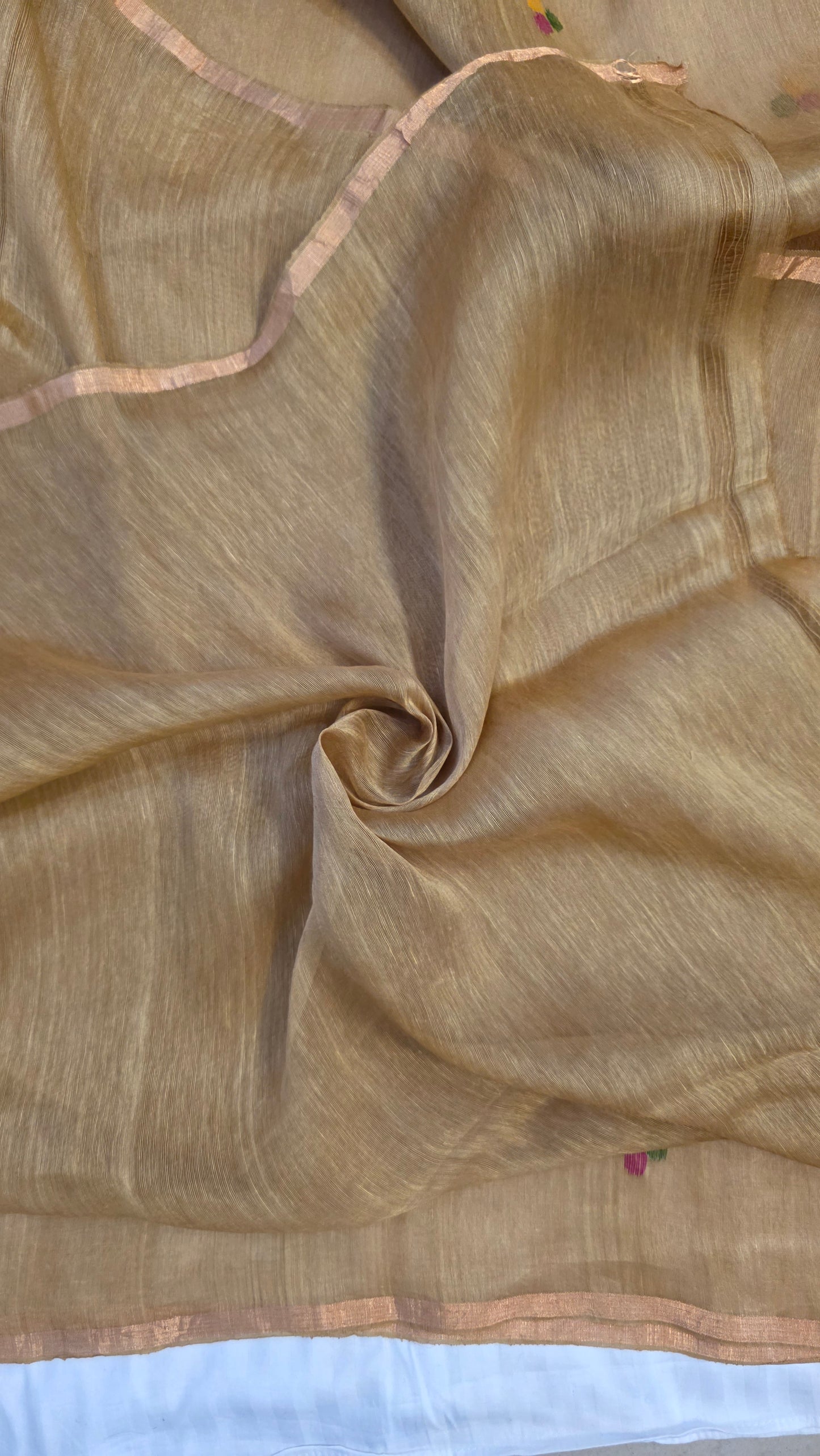 Caramel linen Silk Jamdani| Bird weave