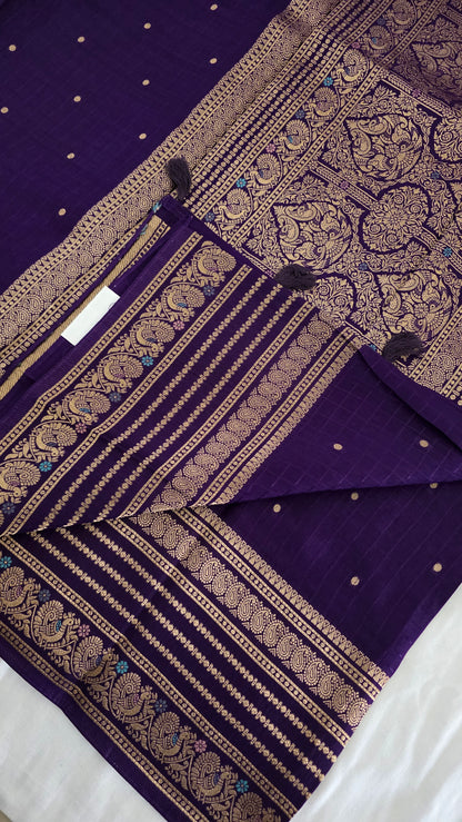 Wine Banarasi Silk Saree