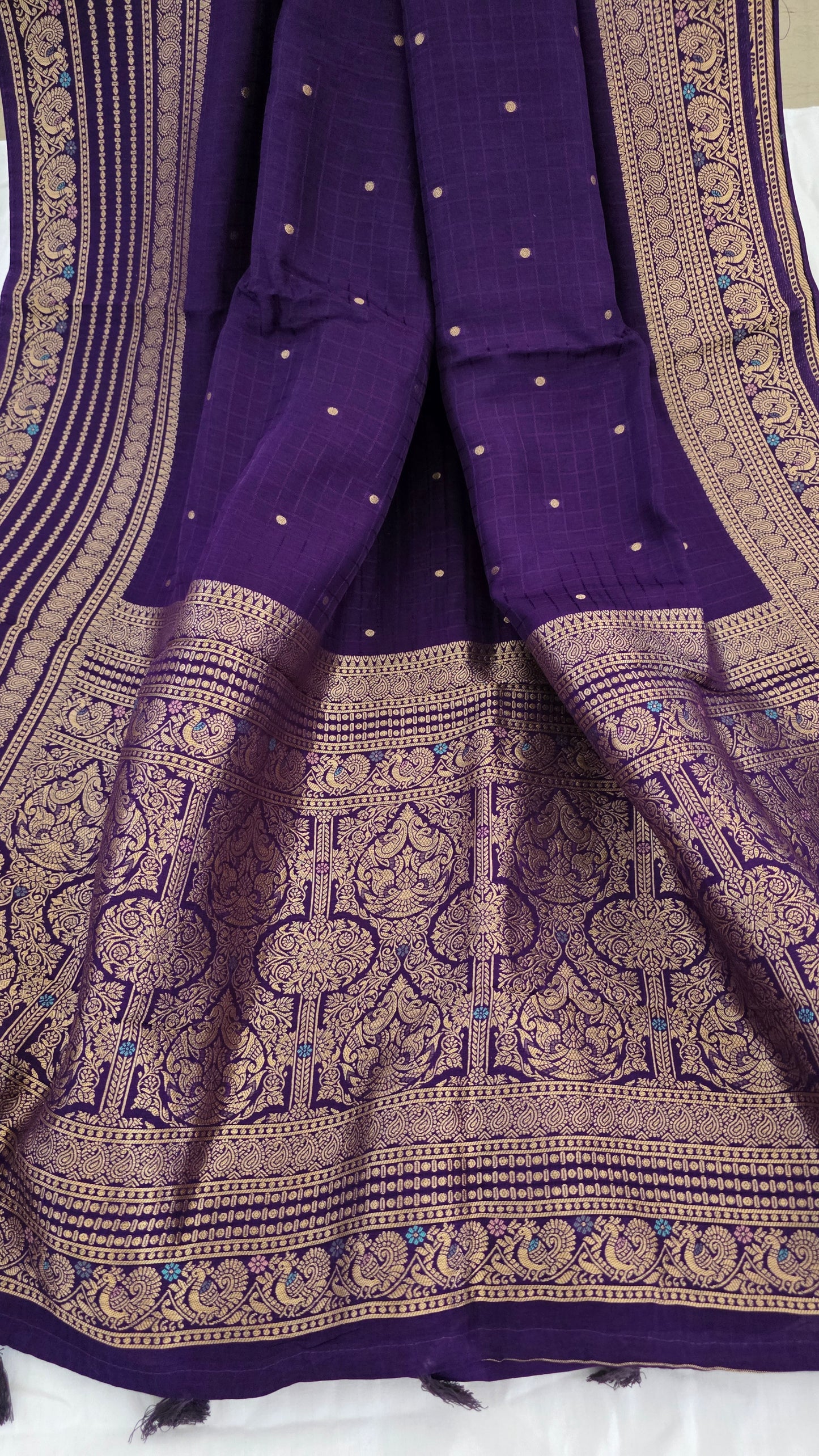 Wine Banarasi Silk Saree