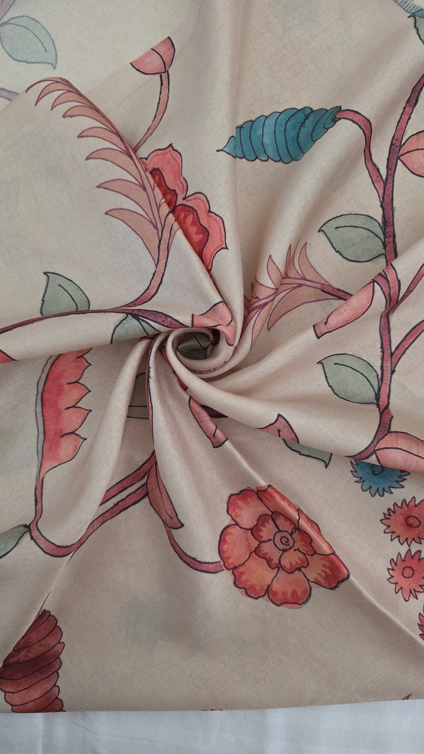 Blue Kota Silk Applique work saree