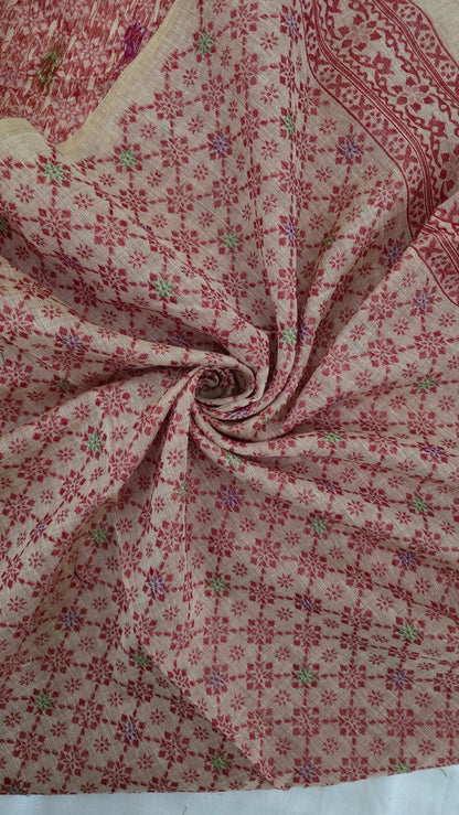 Yellow Pichwai Munga Silk Jamdani