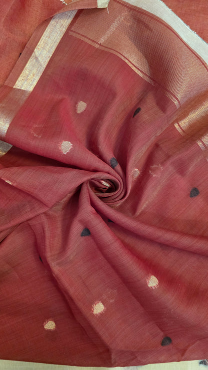 Ivory Pichwai Munga Silk Jamdani