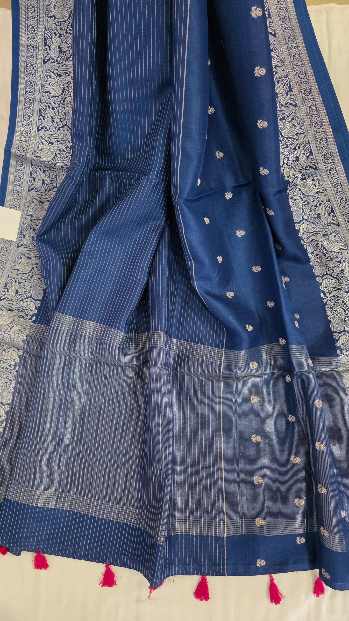 Blue Banarasi silk Figure Saree