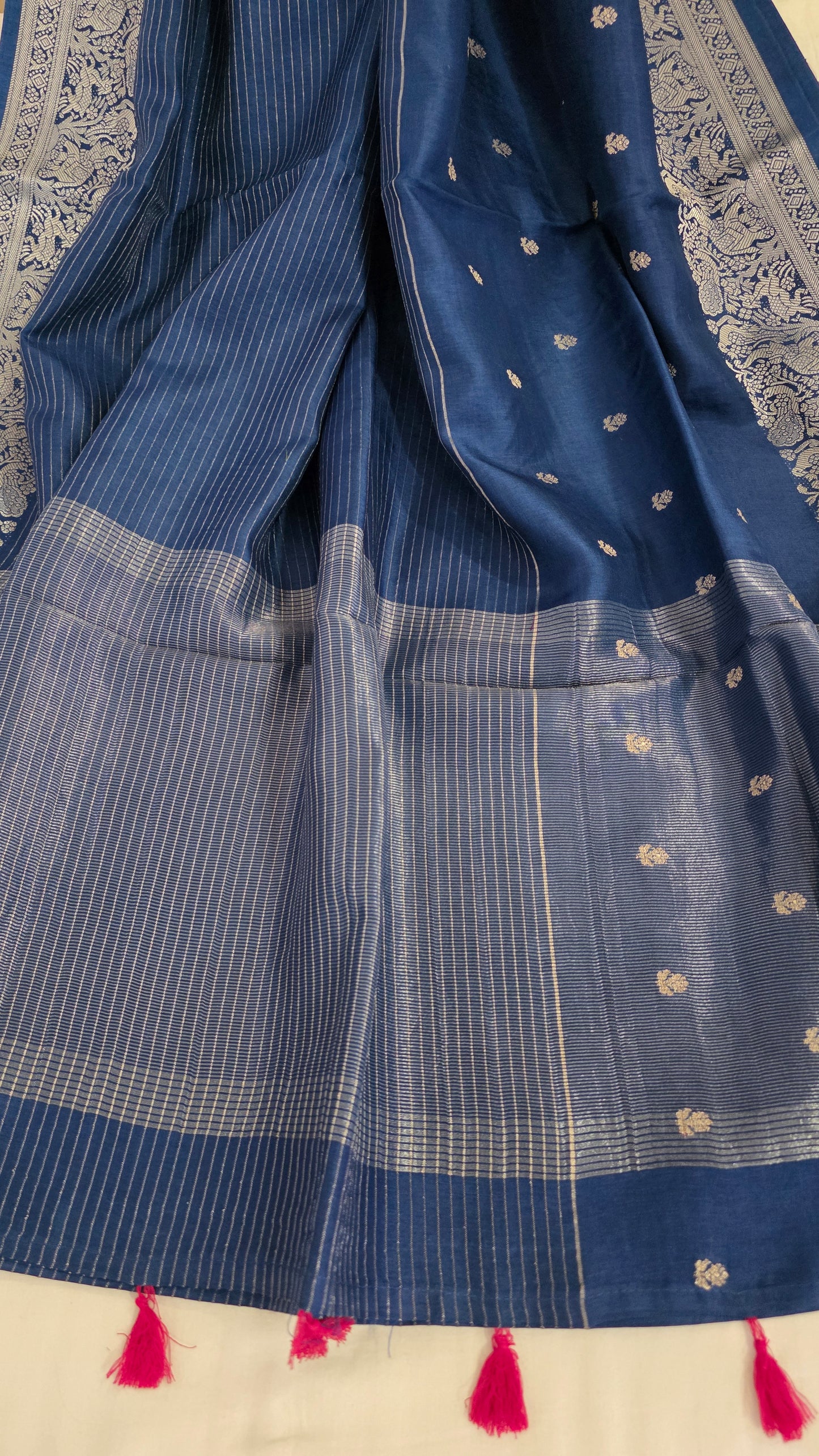 Blue Banarasi silk Figure Saree