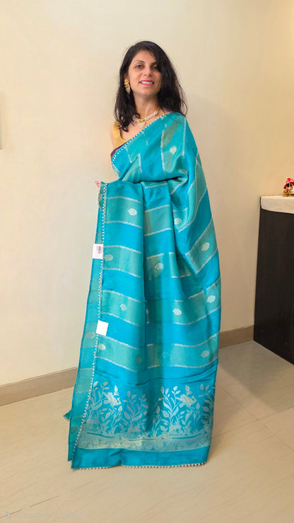 Blue Semi Mysore Silk Saree