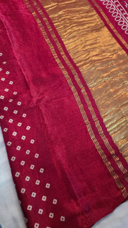 Pink  Semi Modal Bandini Silk Saree