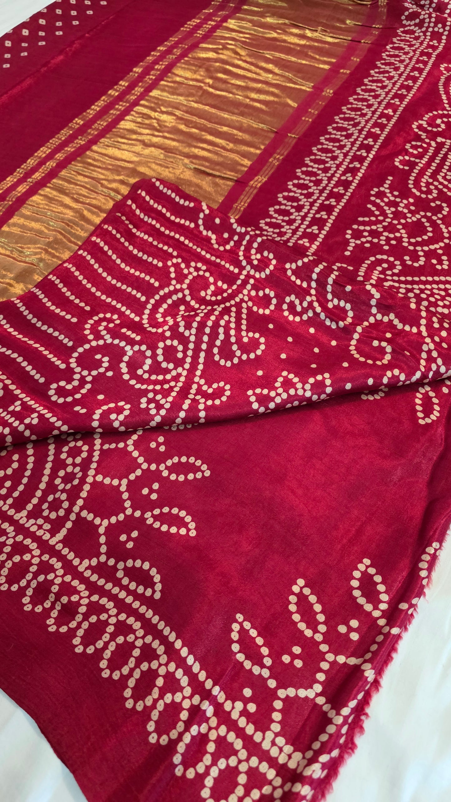 Pink  Semi Modal Bandini Silk Saree