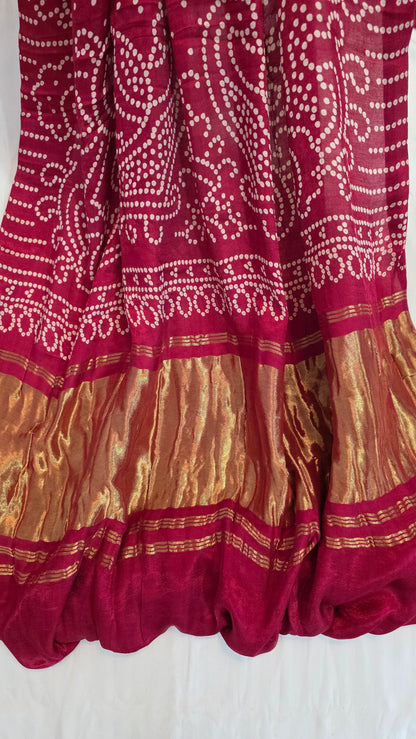 Pink  Semi Modal Bandini Silk Saree