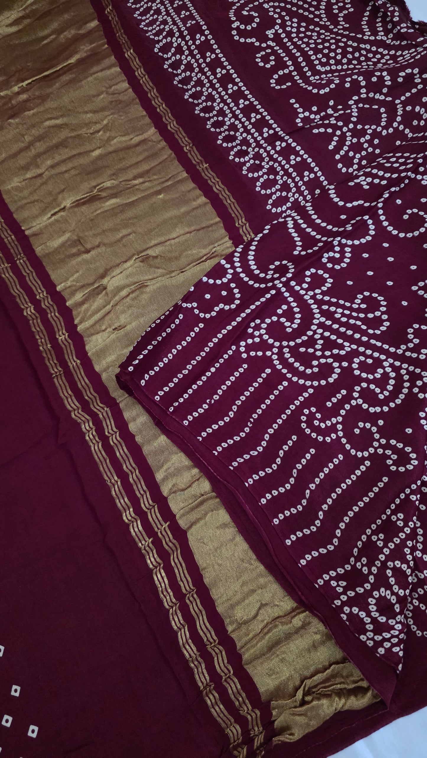 Maroon Semi Modal Bandini Silk Saree