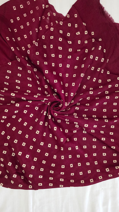 Maroon Semi Modal Bandini Silk Saree
