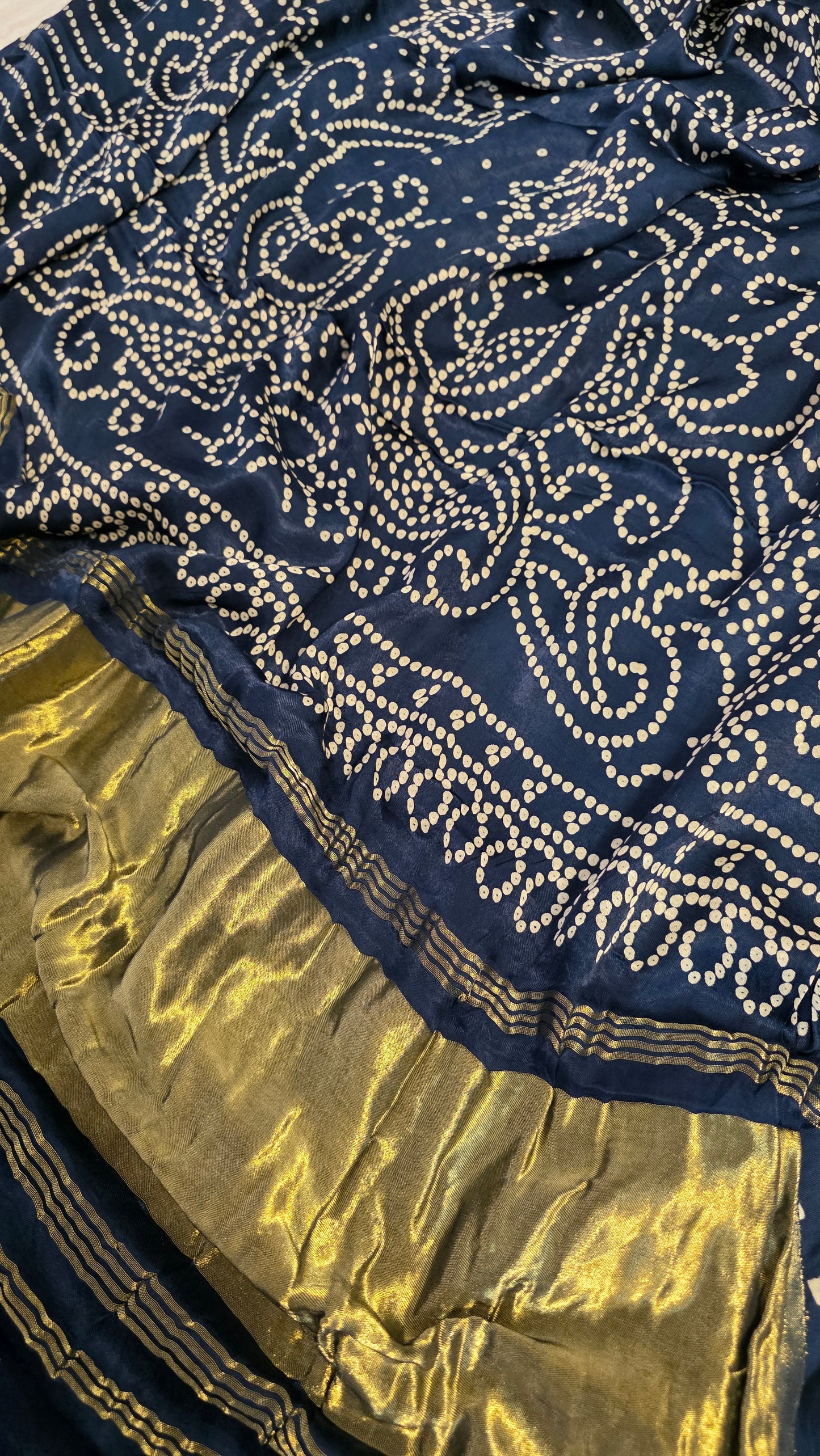 Blue  Semi Modal Bandini Silk Saree