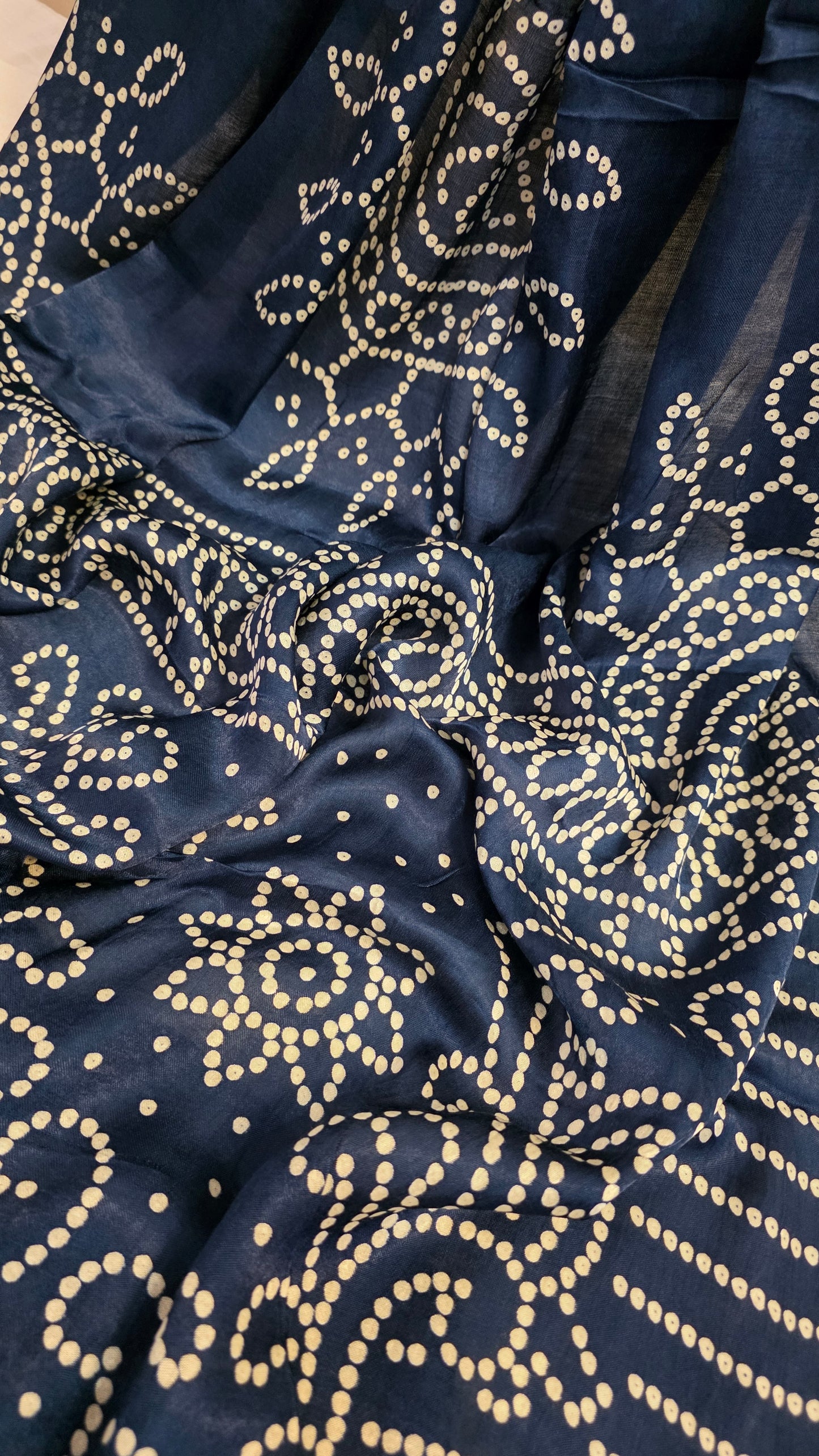 Blue  Semi Modal Bandini Silk Saree