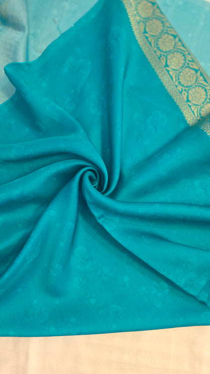 Blue Tussar silk with Banarasi Pallu