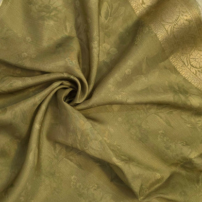 Green Tussar silk with Banarasi Pallu